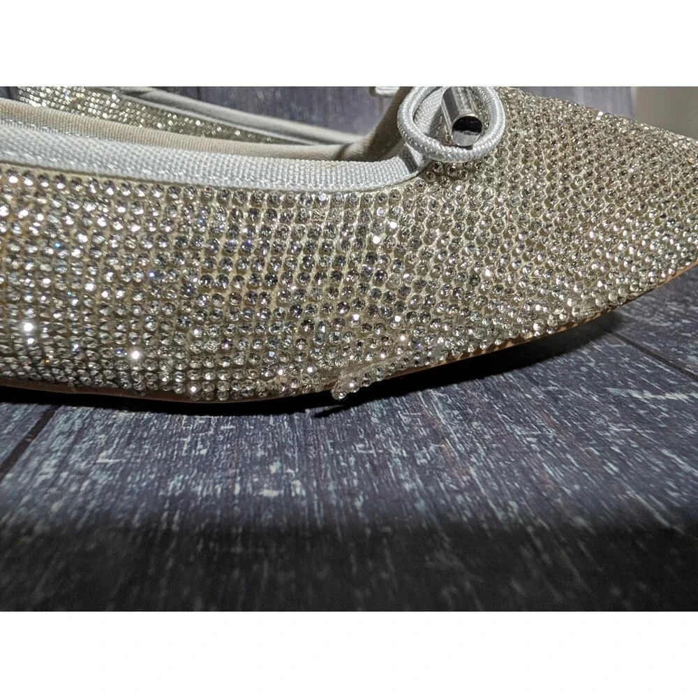 Steve Madden Silver w/ Rhinestones Flats - Steffie - Size 9.5 M - Box